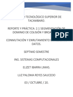 T1 U2 CERD Reporte Práctica 2.1 Segmentos D.Colisión D Broadcast LuzPalomaReyesS