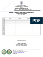 Attendance Sheets Cluster 8 School Heads