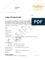 Letter of Intent (Loi) : KH Gold Refinery GMBH & Co - KG