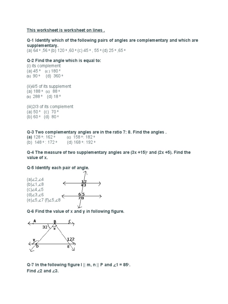Exercise Lines and Angle | PDF