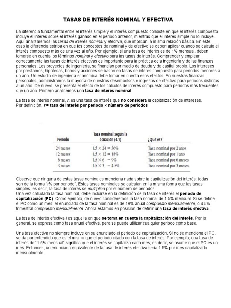 Tasas de Interés Nominal y Efectiva Act 4 | PDF | Interés | Compartir ...
