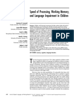 Speed of Processing, Working Memory, and Language Impairment in Children