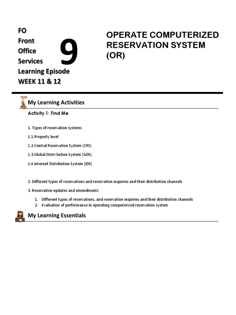 Operating Computerized Reservation Systems | PDF | Behavior ...