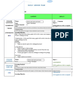 Daily Lesson Plan: Main: at The End of The Lesson, Pupils Will Be Able To Name and Categorise