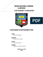 Cuestionario de Reforzamiento #6 - Dirección Estratégica Ii