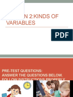 Lesson 2:kinds of Variables
