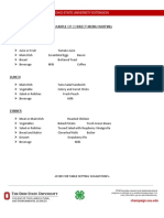 Table Setting Suggestions and Menu Writing