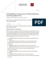 Using Bloom's Taxonomy To Write Effective Learning Objectives