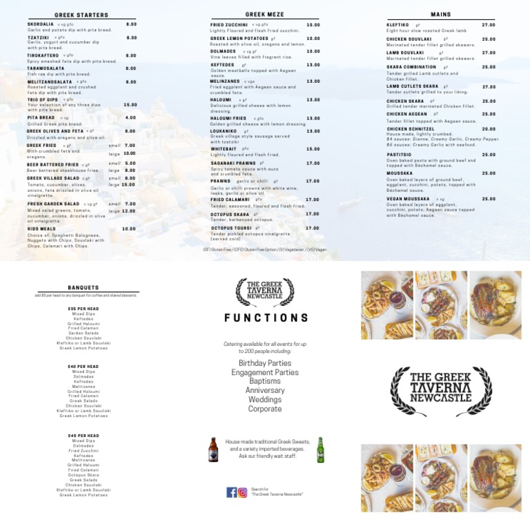 Filotimo Greek Taverna Menu Pdf