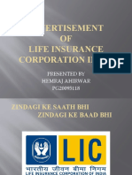 Advertisement OF Life Insurance Corporation India: Presented by Hemraj Ahirwar PG20095118