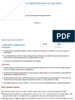 Introduction To Digital Electronics & Logic Gates (Autosaved) PDF