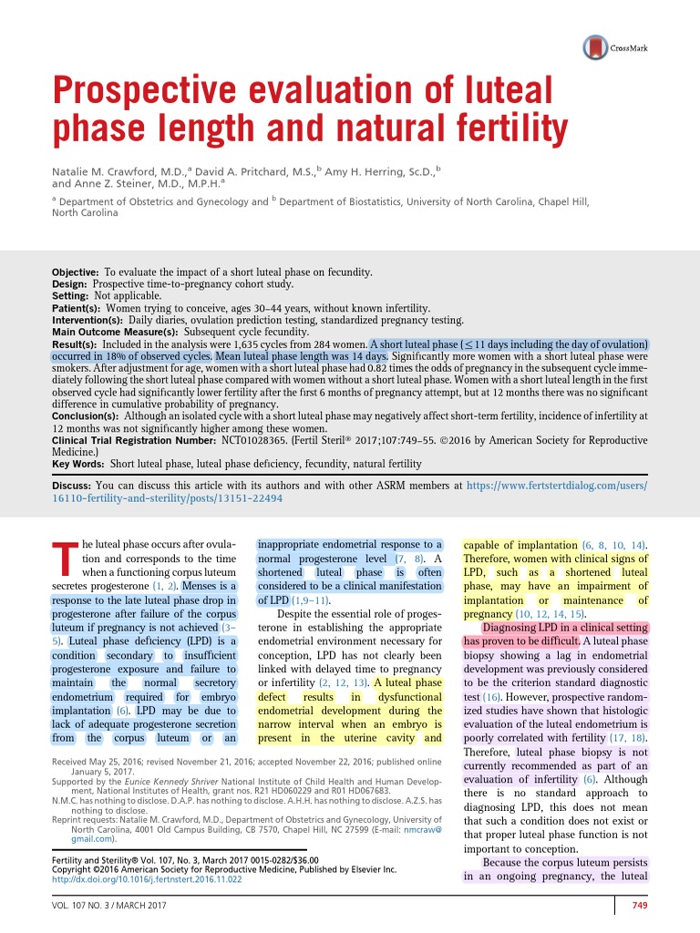 2017 Luteal Phase Defect PDF | PDF | Menstrual Cycle | Fertility
