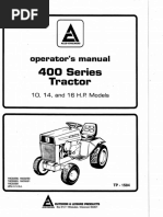 Allis Chalmers 400-Series Tractor (10, 14 and 16 H.P Models) Operators Manual