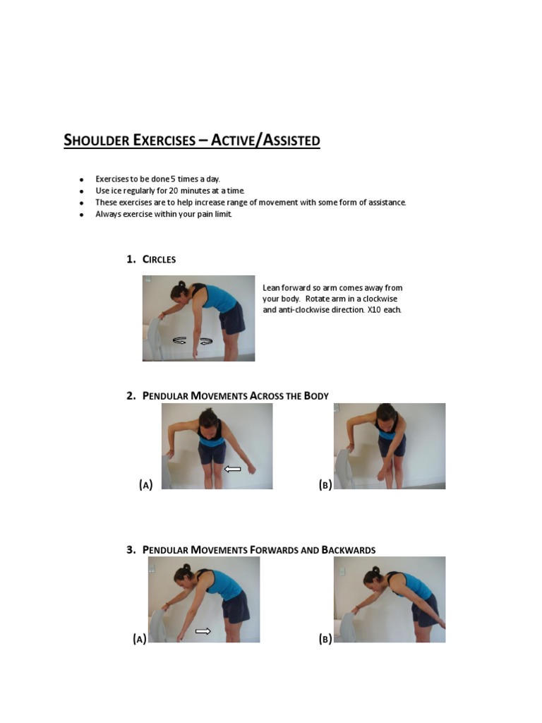 Active Assisted Shoulder Exercises Guide | PDF | Anatomical Terms Of ...