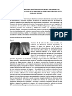 Estudio de Las Variaciones Anatómicas de Los Premolares