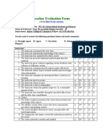 Teacher Evaluation Form: Proforma - 10