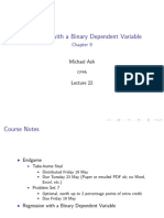 Regression With A Binary Dependent Variable: Michael Ash