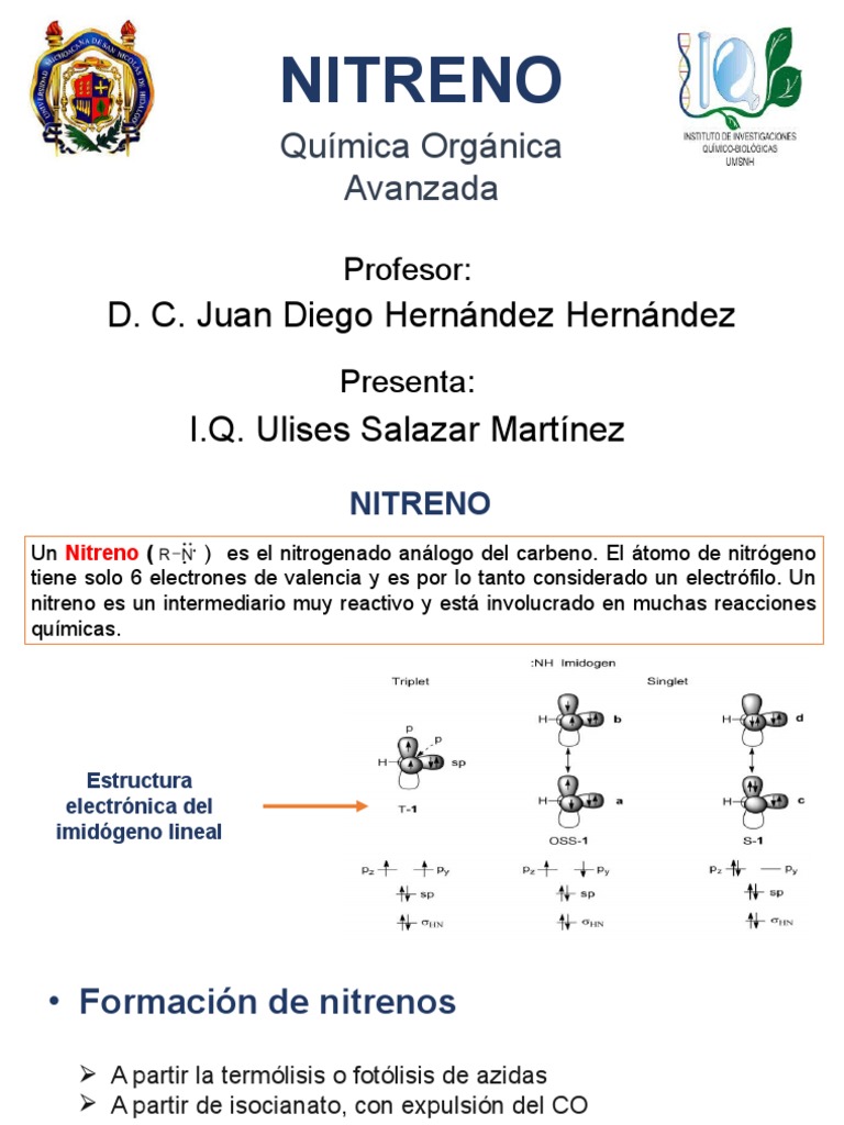 Nitrenos: Intermediarios Reactivos en Química | PDF