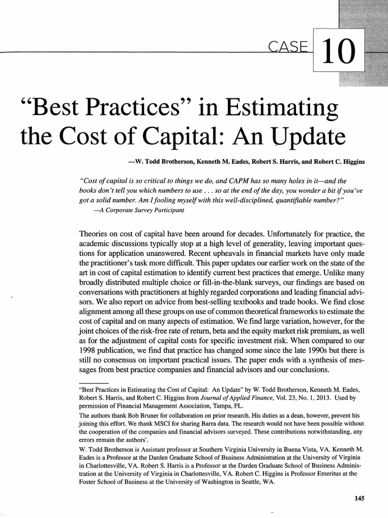 Case 10 PDF | PDF | Beta (Finance) | Capital Asset Pricing Model