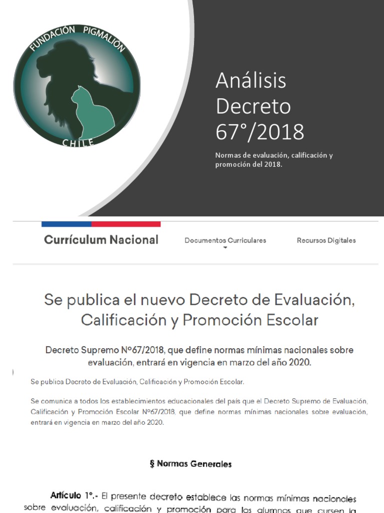 Análisis del Decreto 67 en Chile | PDF | Evaluación | Aprendizaje