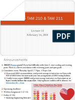 Statics - TAM 210 & TAM 211: February 14, 2018