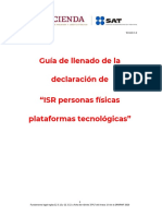 Guía de Llenado de La Declaración de "ISR Personas Físicas Plataformas Tecnológicas"