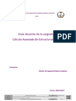 Guía Docente de La Asignatura: Cálculo Avanzado de Estructuras Marinas