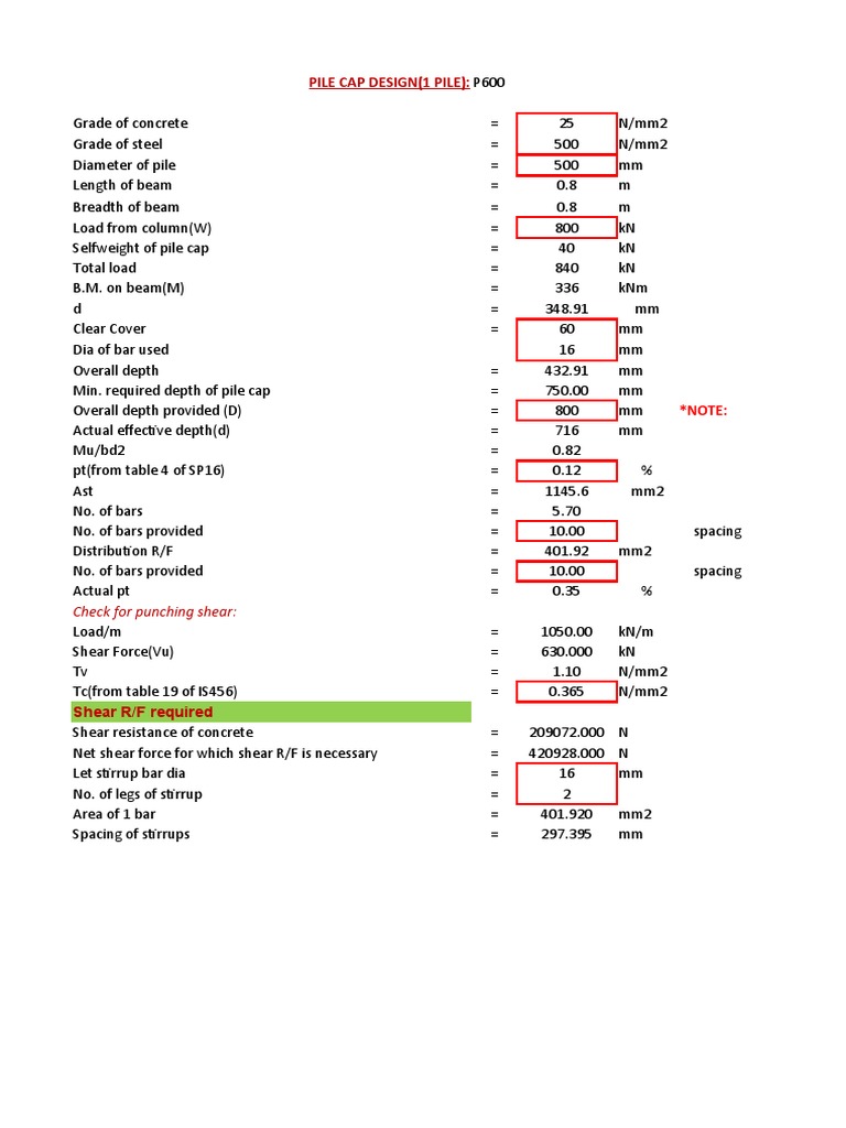 Pile Cap Design Calculations and Details | PDF | Deep Foundation | Beam ...