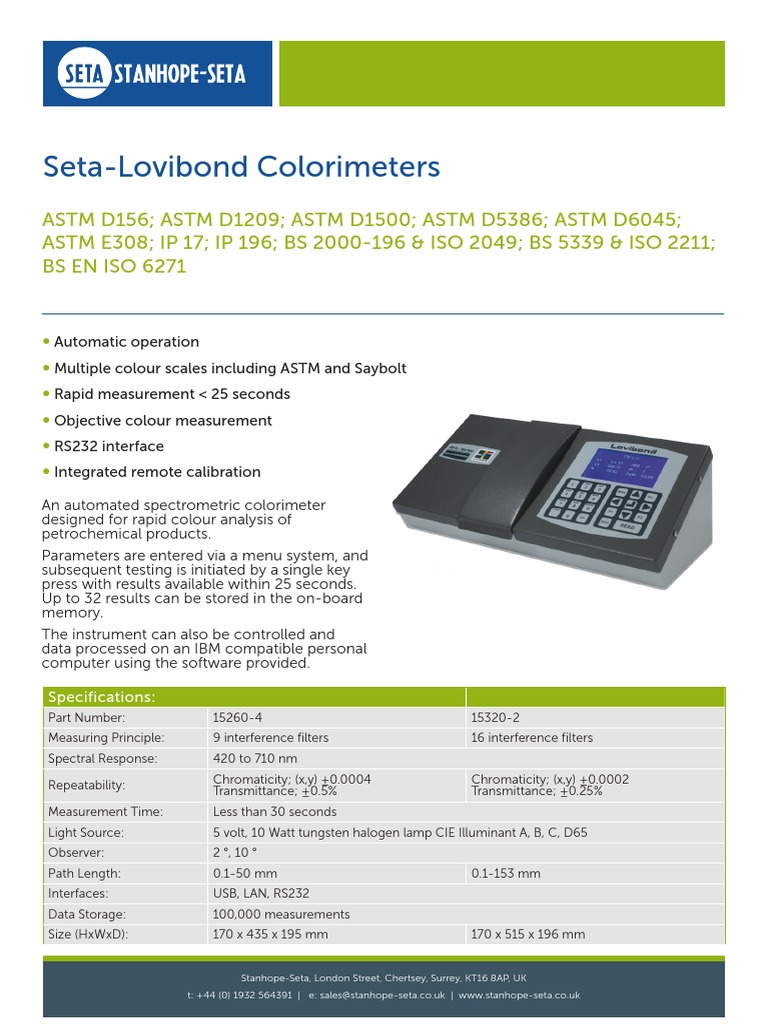 153202 Seta Lovibond Colorimeters PDF