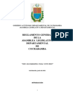 Reglamento Genera Asamblea Legislativa Cochabamba