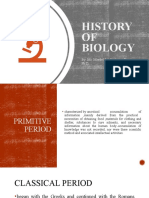 History OF Biology: By: Ms. Maedel Joy Ventura - Escote, PH.D