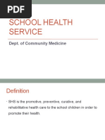 School Health Service: Dept. of Community Medicine