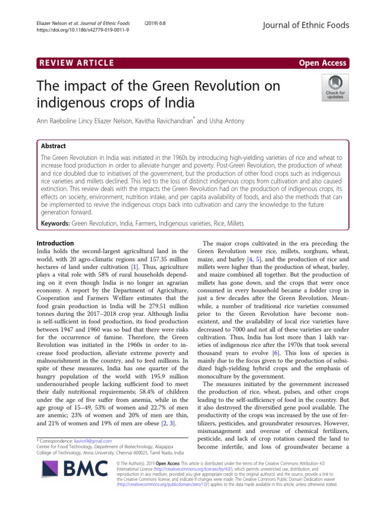 Impact of Green Revolution on India's Crops | PDF | Green Revolution ...