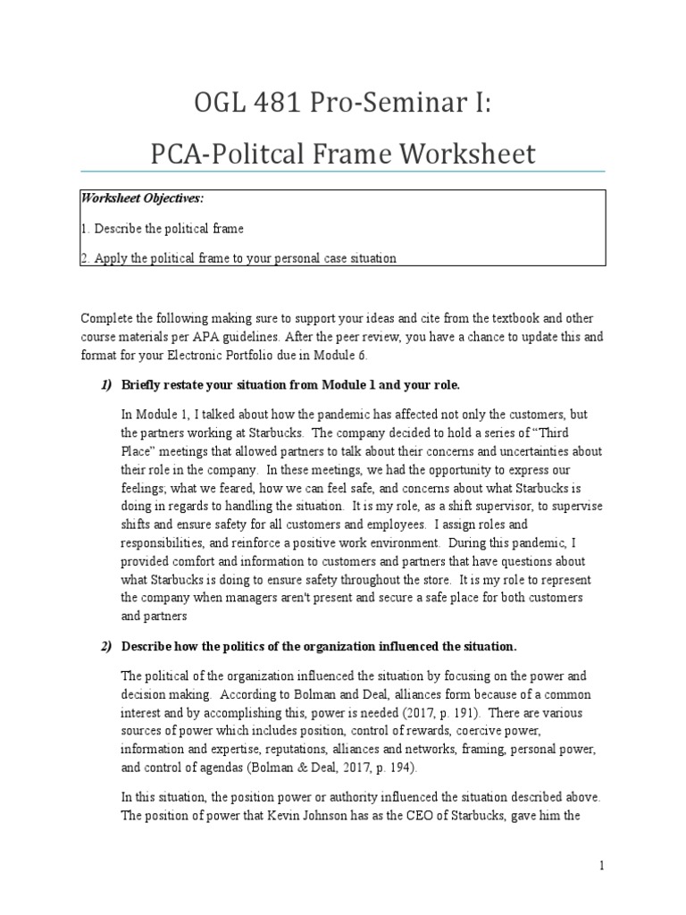 Political Frame Analysis for Starbucks | PDF | Starbucks | Cognition