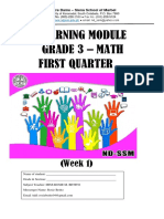 Learning Module Grade 3 - Math First Quarter: (Week 1)
