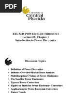 Eel 5245 Power Electronics I Lecture #2: Chapter 1 Introduction To Power Electronics