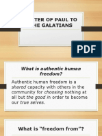 Paul's Letter to the Galatians Explains Authentic Human Freedom/TITLE