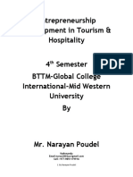 Entrepreneurship Development in Tourism & Hospitality 4 Semester BTTM-Global College International-Mid Western University by