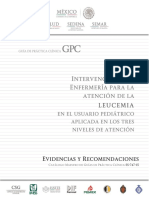 Enfermería y leucemia pediátrica en tres niveles atención