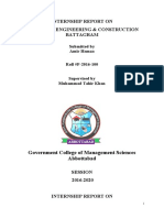 Internship Report On Nundhyar Engineering & Construction Battagram