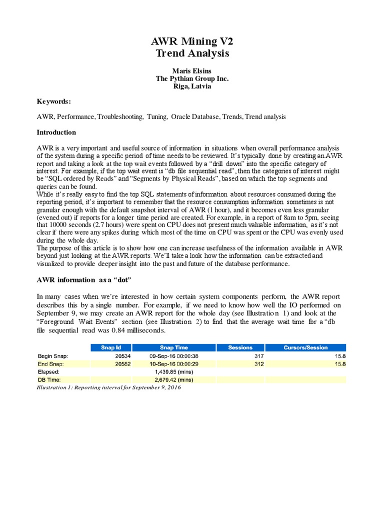 AWR Trend Analysis for DBAs | PDF | Information Retrieval | Databases