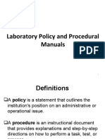 Laboratory Policy and Procedural Manuals