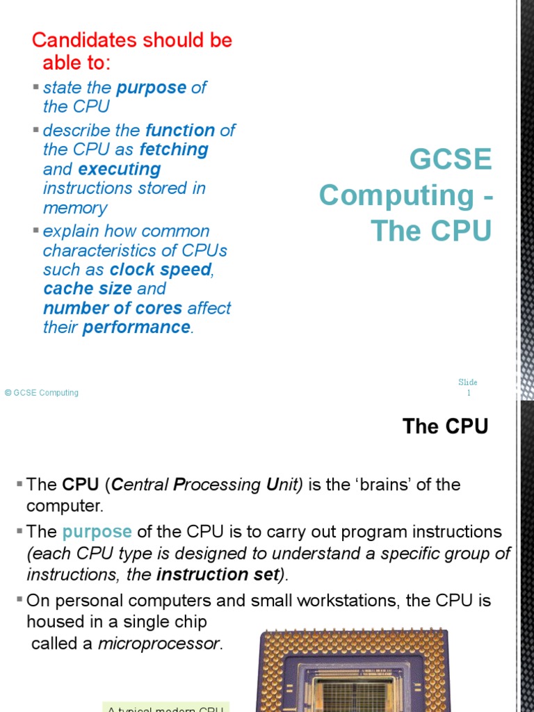 Lesson 08 - The CPU | PDF | Multi Core Processor | Central Processing Unit