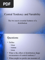 Central Tendency and Variability: The Two Most Essential Features of A Distribution