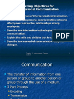 Learning Objectives For Interpersonal Communication