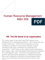 Human Resource Management MBA 509