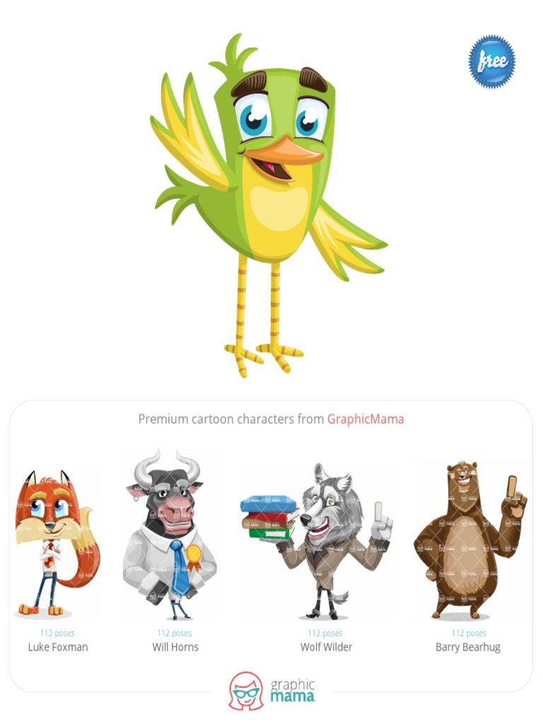 Premium Cartoon Characters & Poses | PDF
