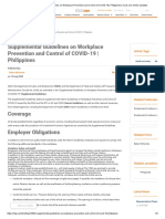 Supplemental Guidelines on Workplace Prevention and Control of COVID-19 _ Philippines _ ICLG.com Online Updates