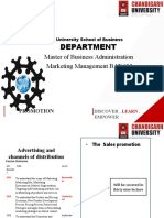 Department: Master of Business Administration Marketing Management BAT-605