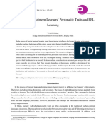 The Relationship Between Learners' Personality Traits and EFL Learning